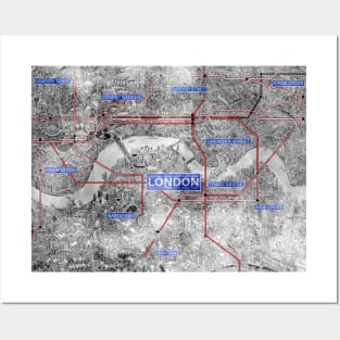 London underground map drawing art Posters and Art